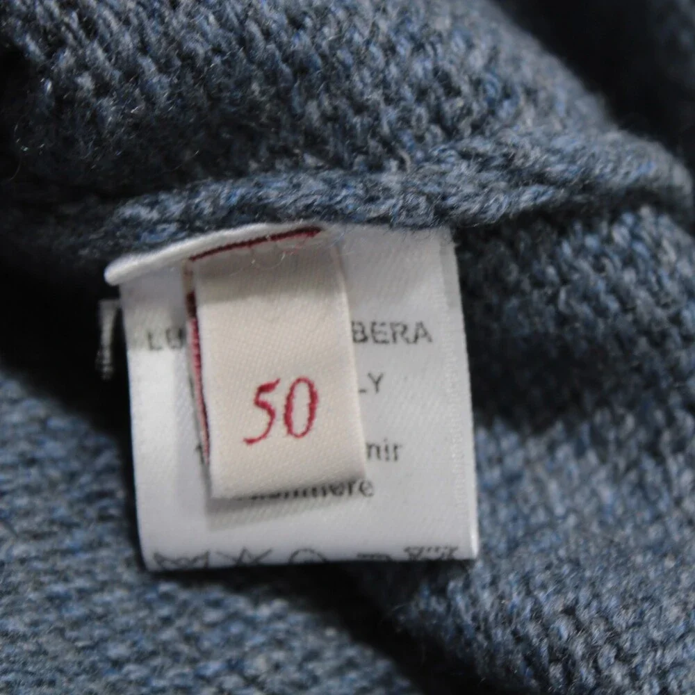 Luciano Barbera NWT Collared Knit Sweater Size 50 (US M) in Blue 100% Cashmere